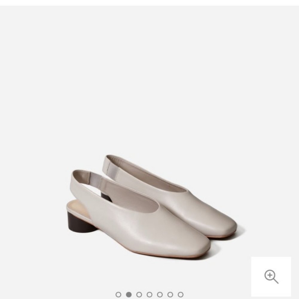 Everlane Square Toe Slingback Color Grey Shoe - 5